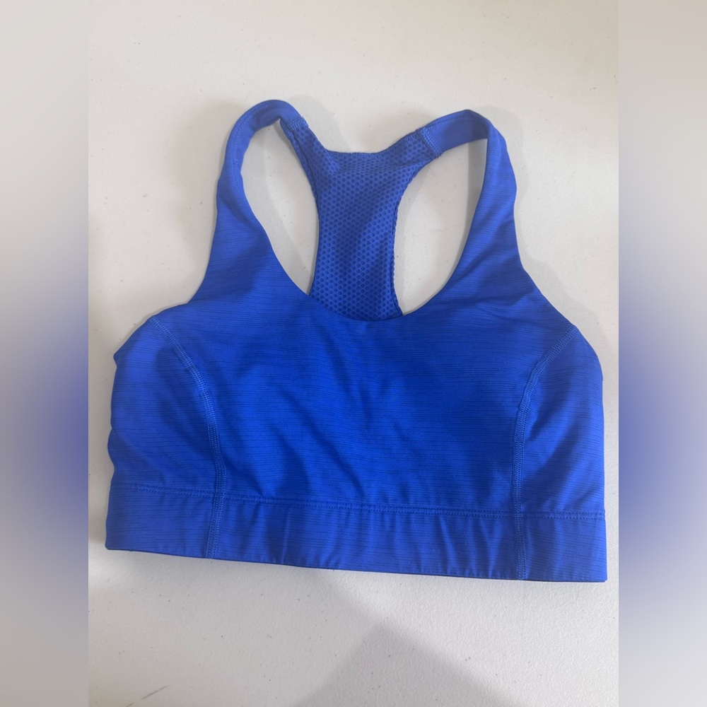 Outdoor Voices Royal Blue Racerback Sports Bra with Branded Band